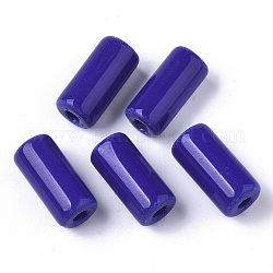 Opaken Glasstiftperlen, Kolumne, Rundloch, Blau, 23~24x11~12 mm, Bohrung: 4 mm, ca. 85 Stk. / Beutel