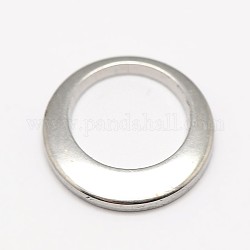 Stainless Steel Ring Charms, Stainless Steel Color, 10x1mm, Hole: 7mm
