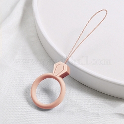 Силиконовые кольца на палец мобильного телефона, короткие подвесные ремешки с кольцом на палец, розовые, 7.5 см, Кольцо: 30 mm