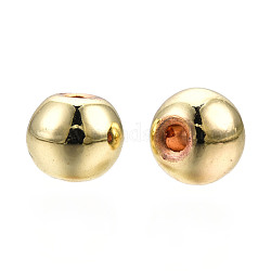 Perles en alliage, Sans cadmium & sans nickel & sans plomb, ronde, or clair, 6x5mm, Trou: 1.5mm