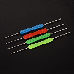 Iron Crochet Hooks, with Plastic Findings, Mixed Color, 15.7x0.2~1cm
