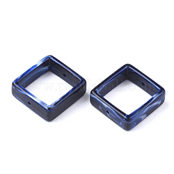 Acrylic Bead Frame, Imitation Gemstone Style, Rectangle, Midnight Blue, 28x27x9.5mm, Hole: 1.5mm, about 160pcs/500g