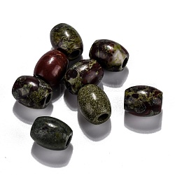 Natürliche drachenblut jaspis europäische perlen, Großloch perlen, Fass, 15~17x12~13.5 mm, Bohrung: 4.5~5 mm