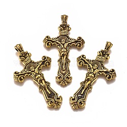 Pendentifs en alliage, pour Pâques, crucifix croix, Or antique, 56x31x3mm, Trou: 3mm