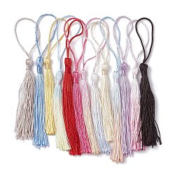 Polyester Tassel Pendant Decorations, Mixed Color, 120~140x4~6mm
