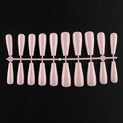 Einfarbiger Kunststoff nahtloser Zeh falscher Nagel, üben Maniküre Nagelkunstwerkzeug, rosigbraun, 26~32x6~13 mm, 20 Stück / Set.