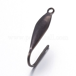Ganci orecchino in acciaio inox, con anello verticale, elettroforesi nera, 20.5x10.5x4.5mm, Foro: 1.4 mm, 22 gauge, ago :0.6mm