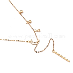 Латунь лассо ожерелья, с 304 застежками когтей омара из нержавеющей стали, звезда и бар и луна, золотые, 30.15 дюйм (76.6 см)