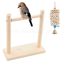 AHANDMAKER Bird Stand Tabletop, Parrot Training T Stand Perch,Tabletop Bird Perch Shelf,Parrot Gym Stand Perch for Small Parrots parakeets Cockatiels Lovebirds