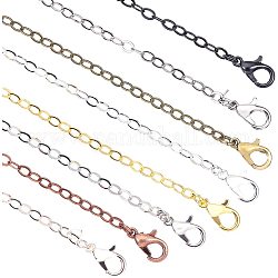 Laiton chaîne porte-câble fabrication de collier, avec fermoir pince de homard, couleur mixte, 32 pouce (81.5 cm), 5 pcs / couleur, 40 pcs / boîte