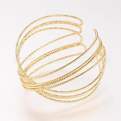 Brass Cuff Bangle, Real 18K Gold Plated, 1-3/4 inch(48mm)
