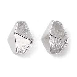 Perline in lega, placcato di lunga durata, rombo poligonale, argento, 6.5x5.5x4.5mm, Foro: 1.2 mm