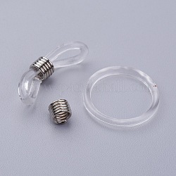 Silikonbrillenhalter, mit  eisernem Zubehör, kantille, Transparent, Platin Farbe, 24x7 mm