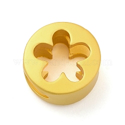 Perlas de aleación de zinc, color dorado mate, plano y redondo, flor, 11.5x12x7mm, agujero: 3.7x6 mm