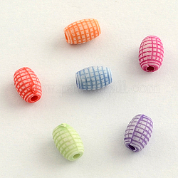 Craft Style Acrylic Beads, Barrel, Mixed Color, 5x7mm, Hole: 2mm, about 3500pcs/500g