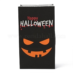 Sacchetti di carta kraft a tema halloween, sacchetti regalo, sacchetti di snack, rettangolo, modello a tema halloween, 23.2x13x8cm