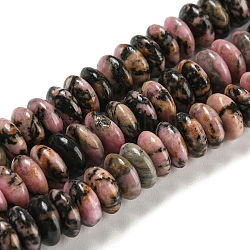 Chapelets de perles en rhodonite naturelle, perles de soucoupe, rondelle, 6.5x3mm, Trou: 1mm, Environ 118~119 pcs/chapelet, 15.35 pouce (39 cm)