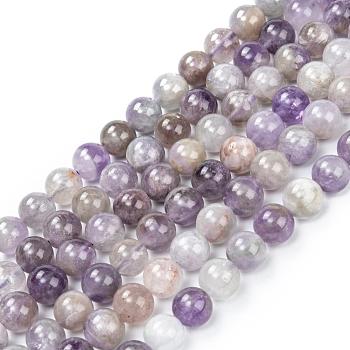 Perles en pierres gemme, Grade B améthyste naturelle, ronde, violet, 8mm, Trou: 1mm, Environ 50 pcs/chapelet