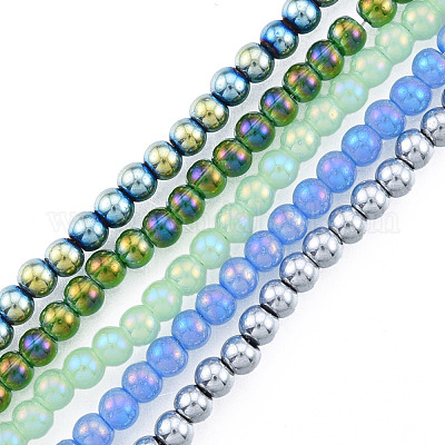 Chapelets de perles en verre électroplaqué&nbsp;EGLA-N002-47-1