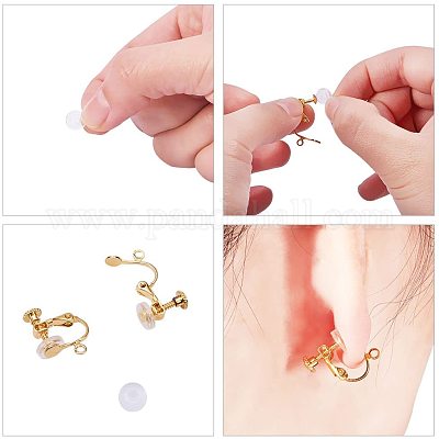 PandaHall Elite 50pcs 5 Sizes Antique Bronze Brass Clip-on Earring Backs  Cabochon Setting Bezel Components 10pcs Clip-on Earring Converter with Easy  Open Loop for Non-Pierced DIY Earring Studs 