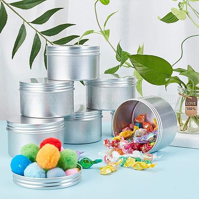 180ML Aluminium Empty Cosmetic Pot Jar Tin Cosmetic Travel Mini Empty  Bottle Jar Round Aluminum Cover Silver Box Screw Lid Craft