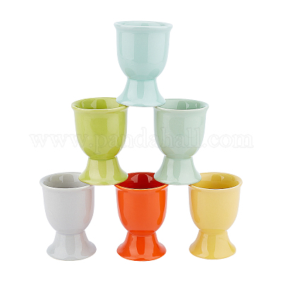 Shop OLYCRAFT Set of 6 Ceramic Egg Cup Colorful Ceramic Egg Holder Egg  Display Holder Egg Cup Breakfast Cooking Tools for Soft Hard Boiled Eggs  Table Decoration Kitchen - 6 Colors for