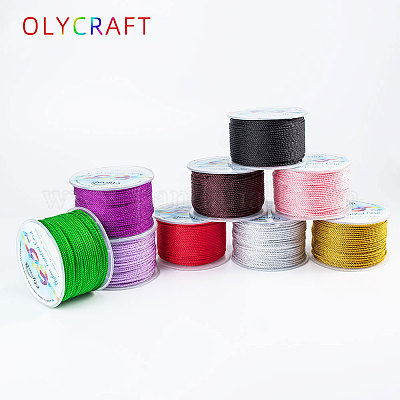 Fil Nylon Tressé Noir UR URLIFEHALL - 50m X 2mm - Pour Macramé, Bijoux, DIY - Bobine Pratique