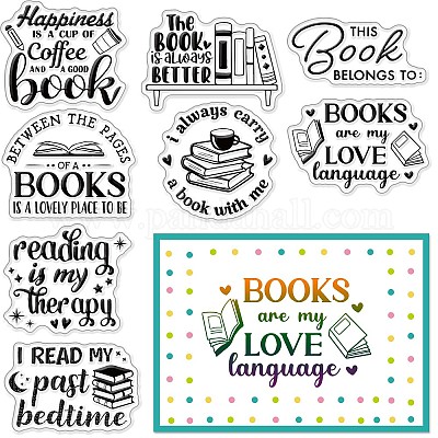 Wholesale CRASPIRE Book Clear Stamps for Card Making Decoration  Scrapbooking Reading Book Coffee Silicone Rubber Stamp for Library Cards  Photo Album Diary Gift Decor DIY Craft 