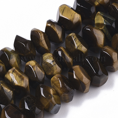 Tiger Eye Beads, Natural, 7-8mm Faceted Nugget