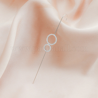 Ottone orecchini del polsino di strass&nbsp;WGB6093-19-1