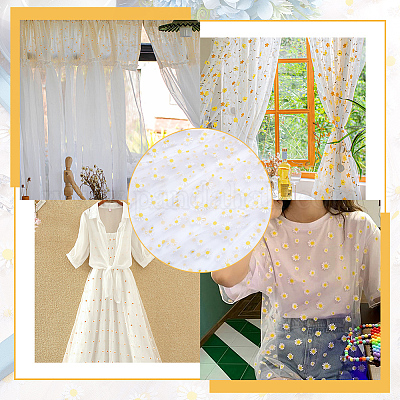 Daisy Lace Mesh Fabric Embroidery Tulle Dress Skirt DIY Sewing