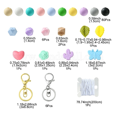 Portachiavi Da Polso Con Perline In Silicone E Nappa - Portachiavi Elegante Per Donna, Antismarrimento E Antistress