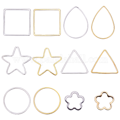 Wholesale SUNNYCLUE 120Pcs 6 Styles Stainless Steel Beading Hoop Earring  Finding with Geometric Pendant Connector Charms Square Drop Star Round  Flower Triangle for Earrings Necklace Bracelet Jewelry Making 