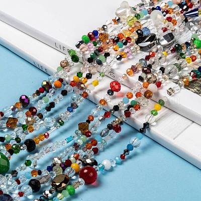 10 Strands Faceted Mixed Electroplate Glass Beads Strands Mixed 2~15x2.5~13.5mm