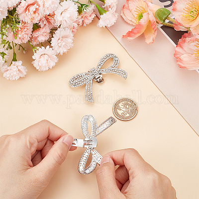 2 Stück Schuhdekorationen aus Kristall-Strassen aus Legierung für Hochzeiten.&nbsp;FIND-CP0002-06P-1