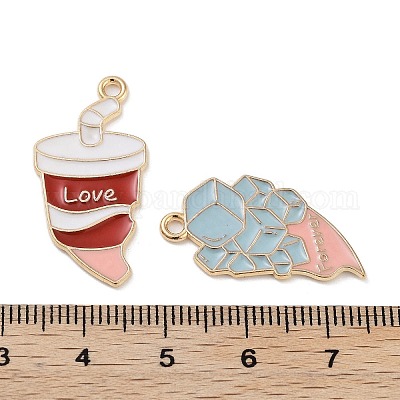 Alliage pendentifs émail fendus&nbsp;ENAM-Z018-02KCG-08-1