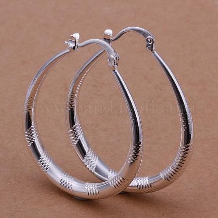 Grandi orecchini da donna a goccia in ottone placcato color argento EJEW-BB11706-1