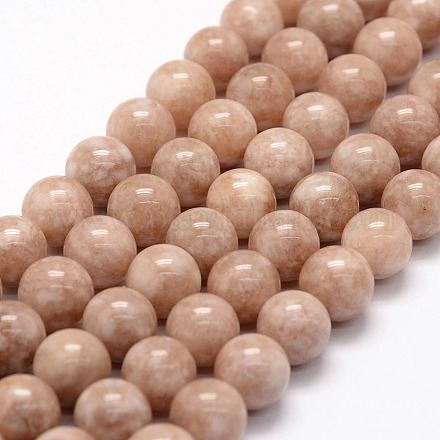 Natürliche sunstone Perlen Stränge X-G-F364-11-10mm-1