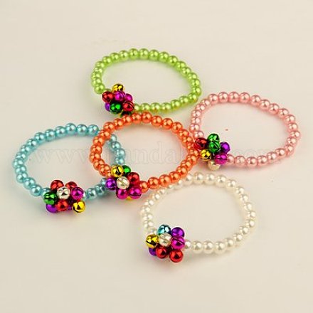 Mode imitation acrylique perles bracelets élastiques pour les enfants BJEW-JB01057-1