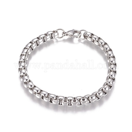 304 Stainless Steel Box Chain Bracelets BJEW-I274-10S-1