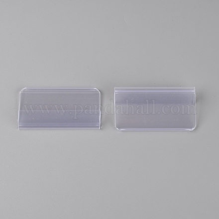 PVCタグホルダー  長方形  透明  4.7x8.65x1.3cm ODIS-WH0010-29-1