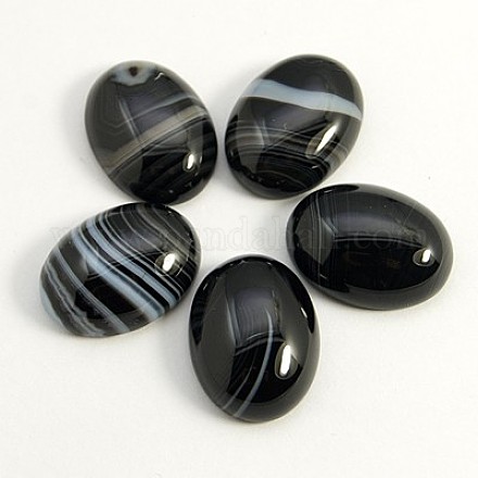 Natural Striped Agate/Banded Agate Cabochons G-G334-13x18mm-04-1