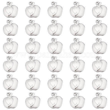 DICOSMETIC 30Pcs Fruit Charms Stainless Steel Charms Apples with Leaf Pendant Mini Apples Bead Charms Lovely Metal Charms for DIY Jewelry Making and Crafts Finding Accessory STAS-DC0011-23-1