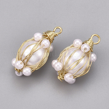 Colgantes de perlas de imitación de plástico abs KK-S348-180-1