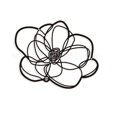 NBEADS Line Drawing Flowers Metal Wall Art Decor HJEW-WH0067-223-1