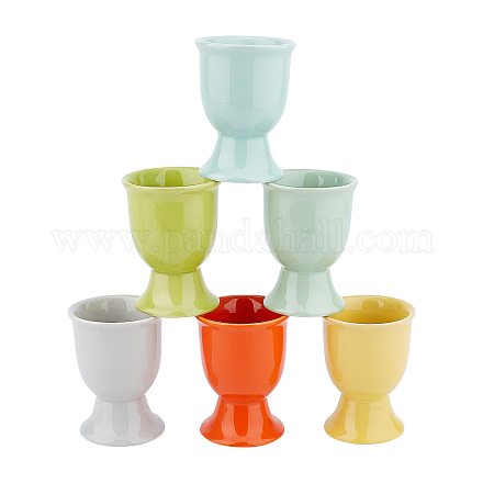 Olycraft 6 шт. 6 цвета керамические чашки для яиц Baker Ross AJEW-OC0002-80-1