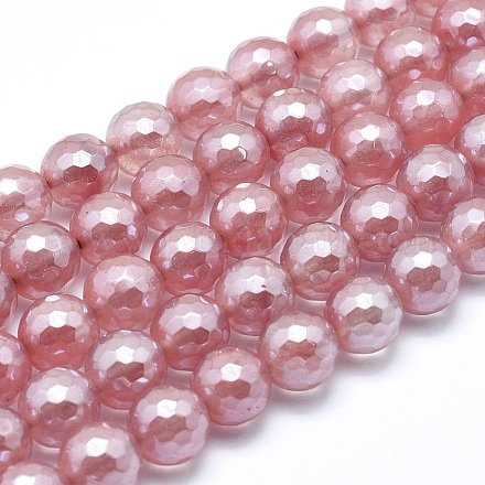 Fili di perle di vetro di quarzo placcato di rame elettrolitico G-O164-04-6mm-1