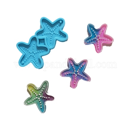 Moldes de silicona colgantes en forma de estrella de mar X-DIY-M034-08-1