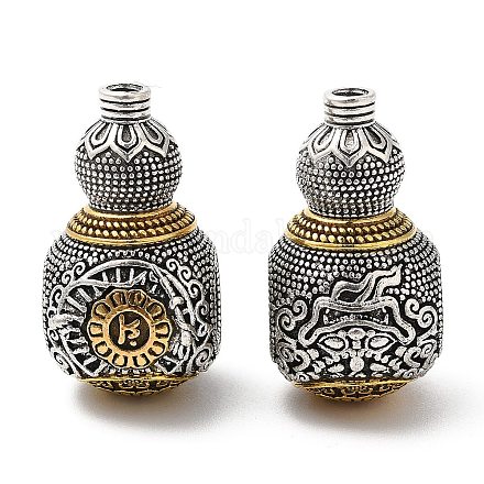Perlas de gurú de 3 agujero de aleación de estilo tibetano chapado en estante FIND-B023-06-1