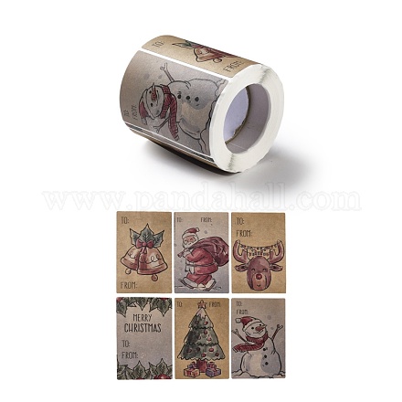 Прямоугольные наклейки на рождественскую тематику DIY-B045-06-1
